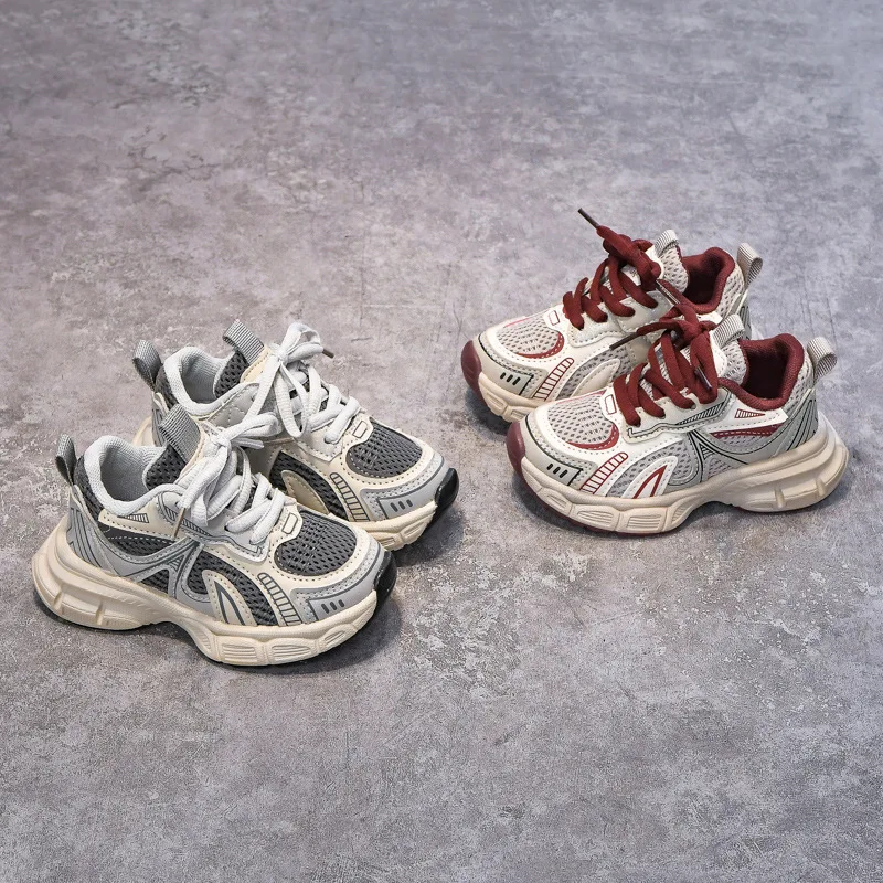 2026 Spring Autumn New Kids Dad Sneakers Boys Girls Casual Running Shoes Medium Big Kids Sports Shoes Cross-border Hot