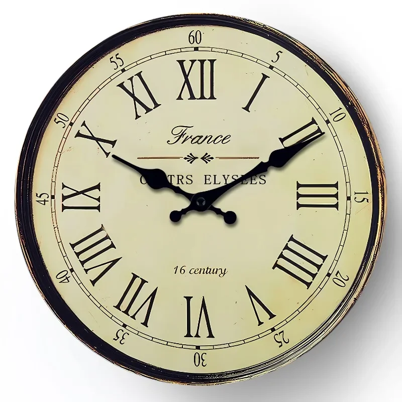 12 Inch Vintage Wooden Clock Coffee Shop Bar Living Room Bedroom Silent Wall Clock Home Decoration Quartz Clock Holiday Gift