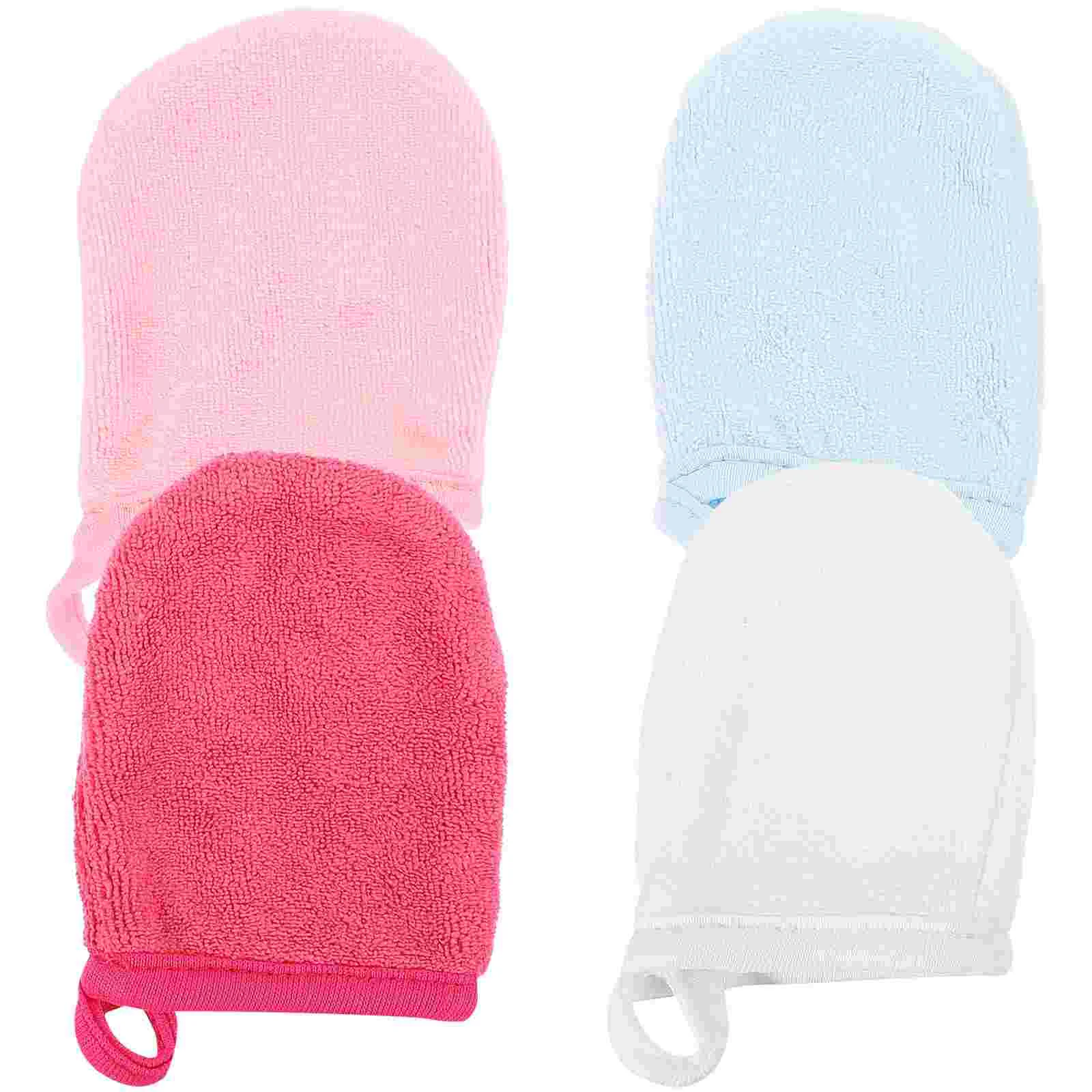 4 Stück Reinigungs-Fingerspitzen, Haushalts-Gesichtshandschuh, Gesichtshandschuhe, Make-up-Entferner, Handtücher, Tücher, wiederverwendbare Pads, Tücher, Haarmaske