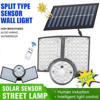 Solar Light Outdoor 3 Working Mode Motion Sensor Solar Remote Control LED Garden Wall Lamp Outdoor Light IP65 Waterproof