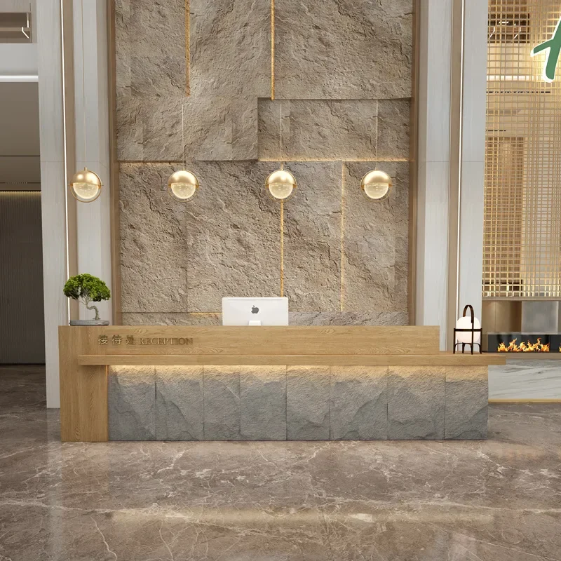 New Chinese Retro Style Reception Desk for Hotel Bar Bed and Breakfast Food Beverage Shop Checkout Counter Foot Bath Health