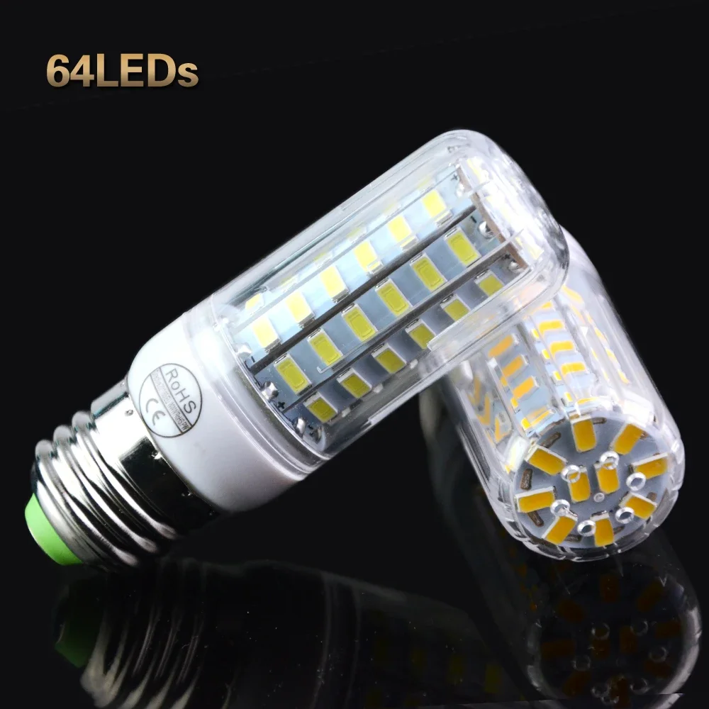 E27 LED Lamp 5730 SMD Corn Lamp Bulbs 220V 24 36 48 56 69 72 LEDs Light Source for Chandelier Lighting