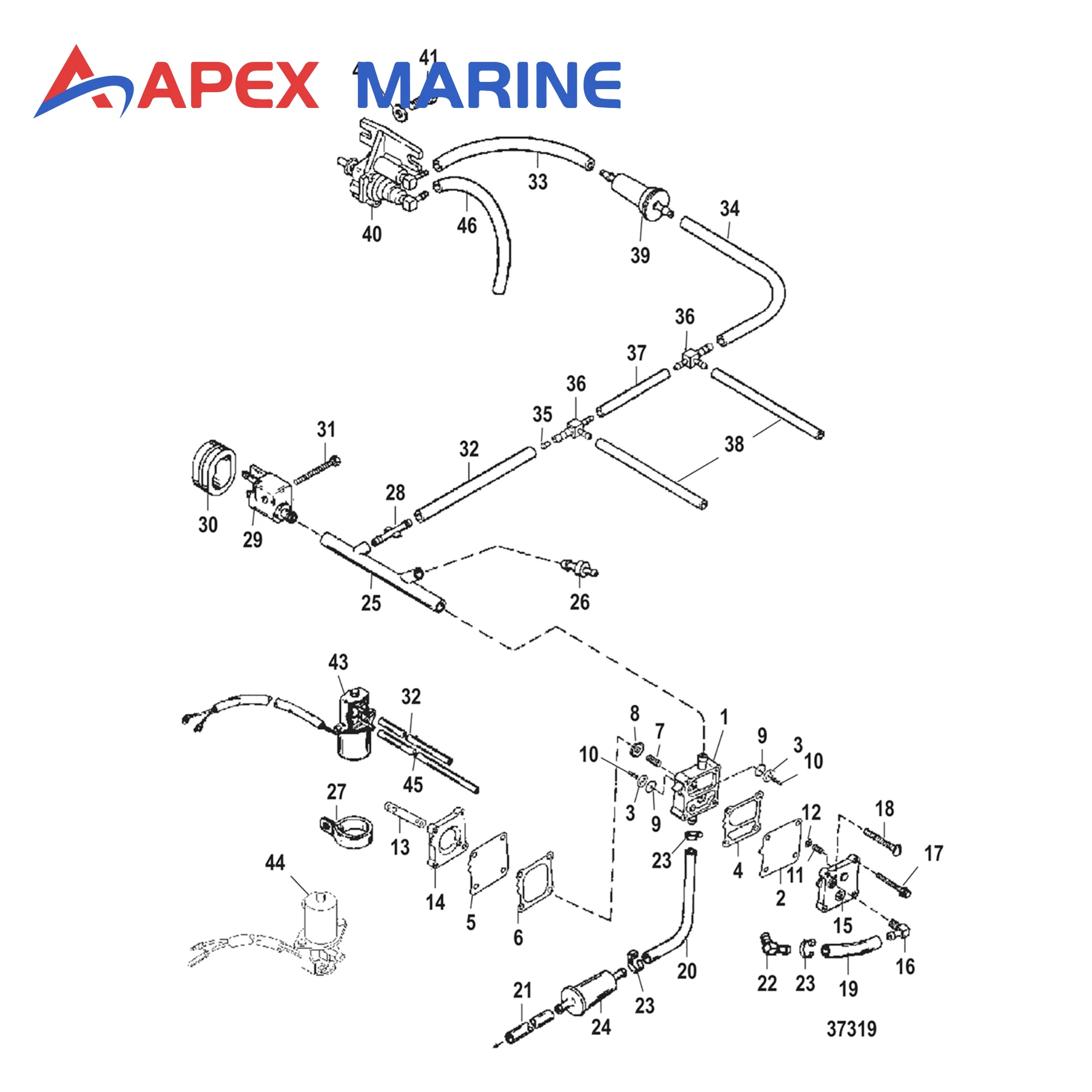 1395-811287 Fuel Pump Repair Kit for Mercury Outboard 80 To 125 HP Boat Engine Replacement Accelerator Pump Rebuild Parts 811287