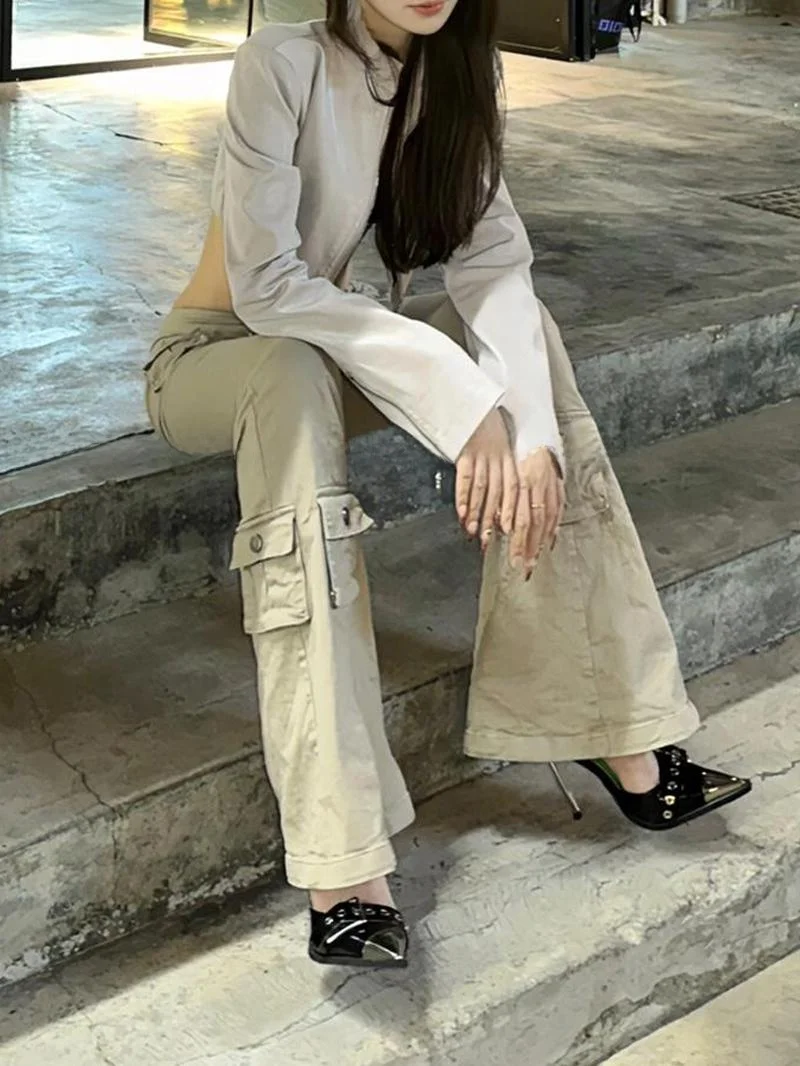 

Low Waist Wide Leg Jeans Women's Utili Pants Millennium Spice Girl Summer 2025 Y2K Street Sle High Street Multi ket