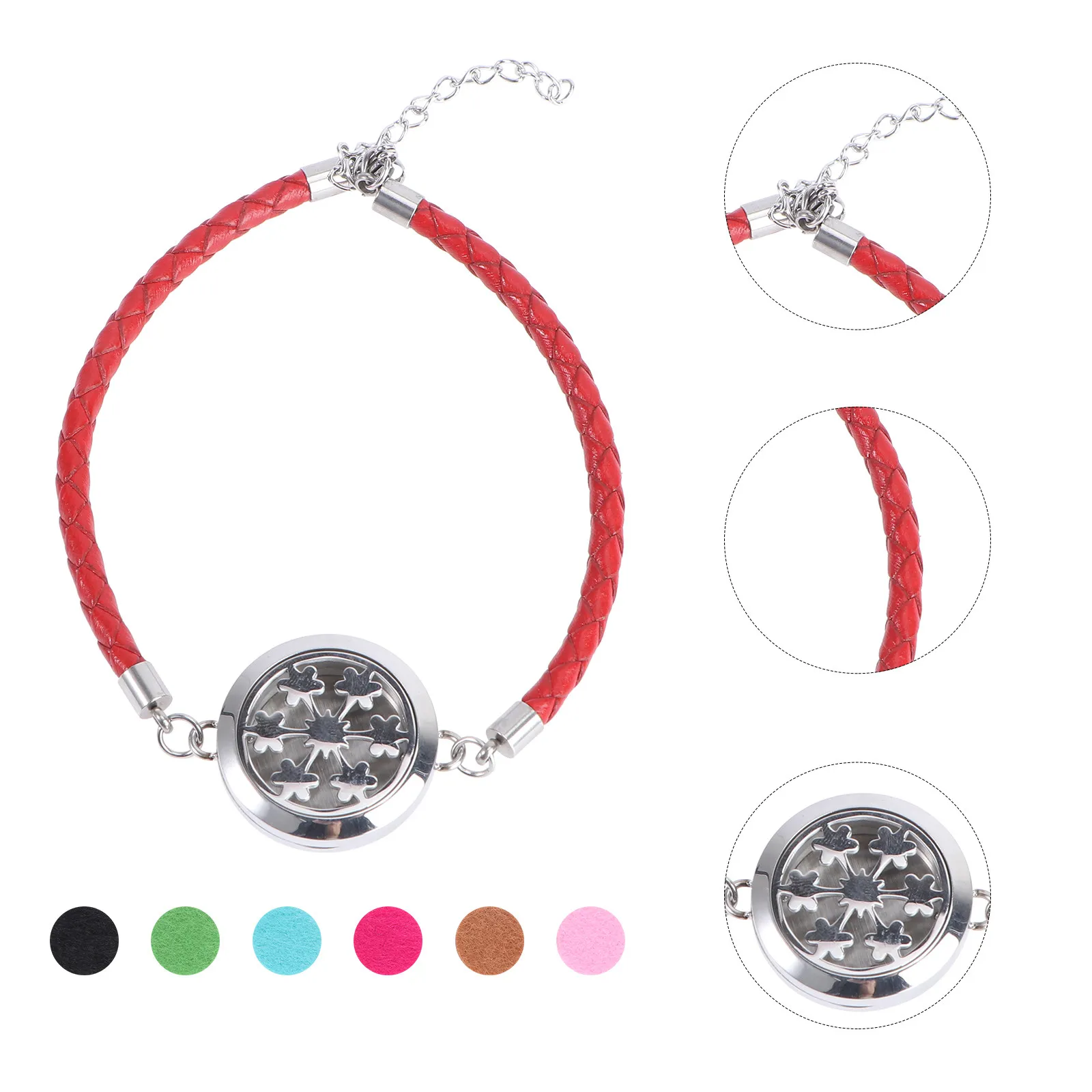 

Модный ароматерапевтический браслет для женщин из нержавеющей стали с диффузором для эфирных масел и 4 хлопковыми вставками, парфюмерное украшение, подарок