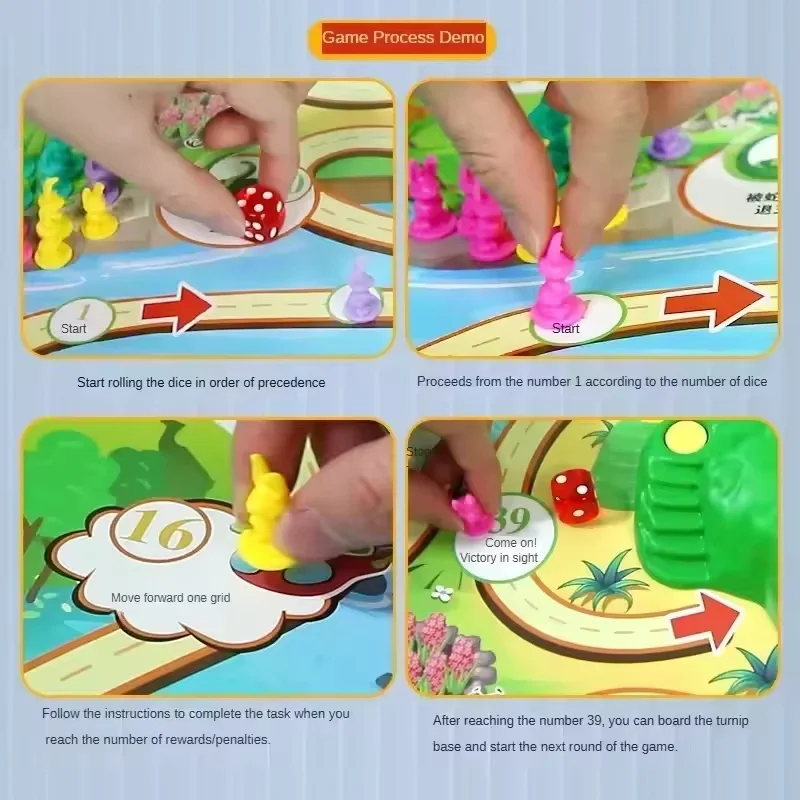 الجزرة أرنب فخ الجدول مجلس لعبة الدفاع لعبة التحدي صديق الأسرة حفلة ألعاب ألغاز تعليمية تفاعلية هدايا المهرجان