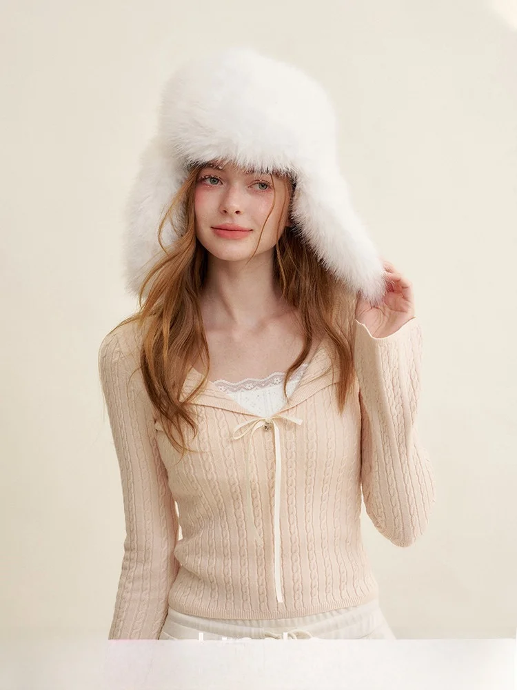 

Вязаный свитер Kroche Romantic Encounter с кружевной отделкой, тонким узором и цветочным принтом, комплект из двух предметов, базовый слой, винтажный стиль, для повседневной носки