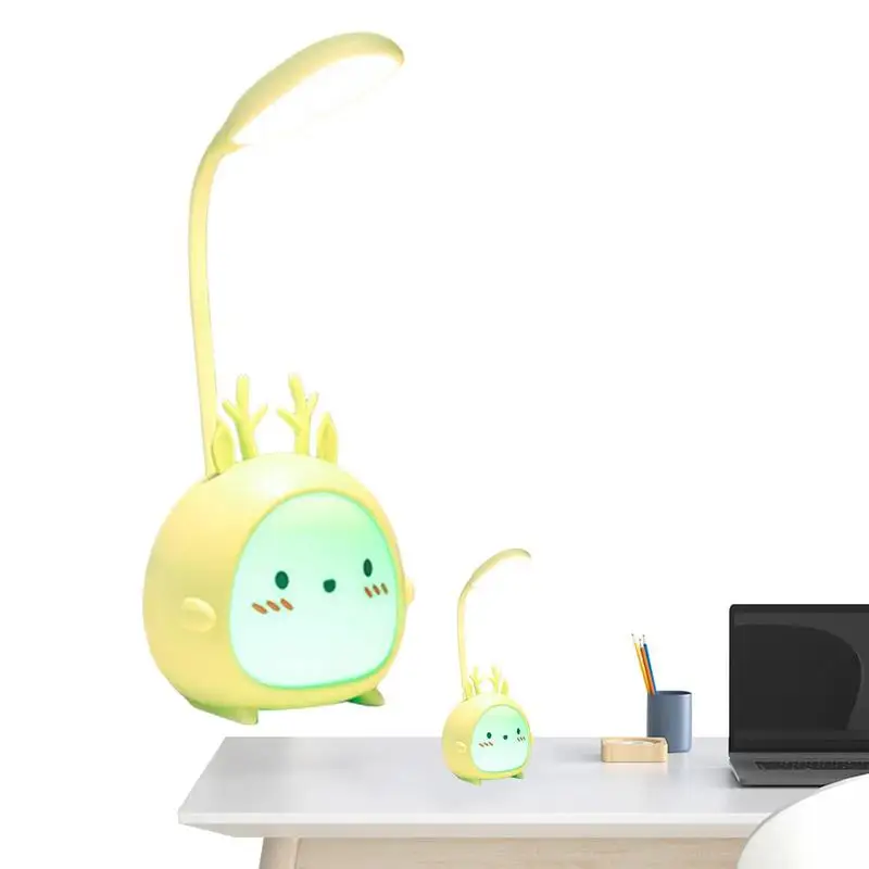 Deer Night Light 3 Modes Deer Design Eye Protection Reading Lamp Eye Protection LED Children's Bedside Night Light Student