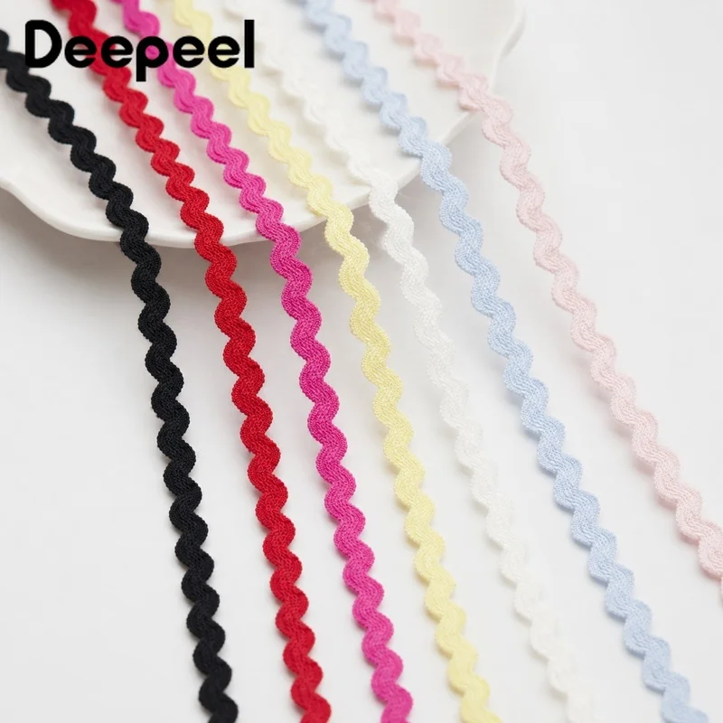 10/20M 10mm S-Shaped Elastic Lace Trim Polyamide Wave Edge Ribbon for Bra Strap Hairband Garment Sewing Craft Decoration Band