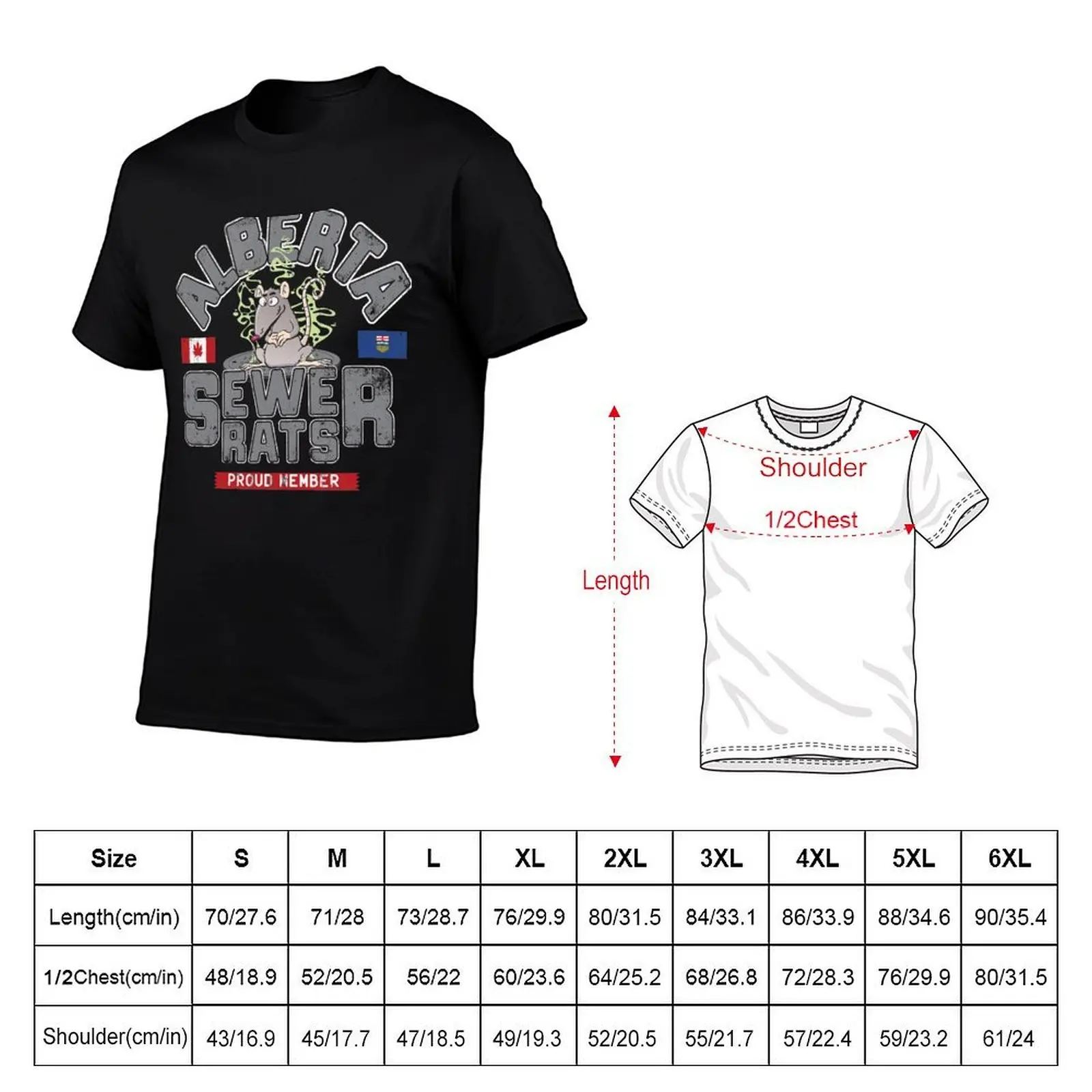 Official Alberta Sewer Rats Proud Member T-Shirt oversize t-shirts man croswit shirt man shirts graphic tee men
