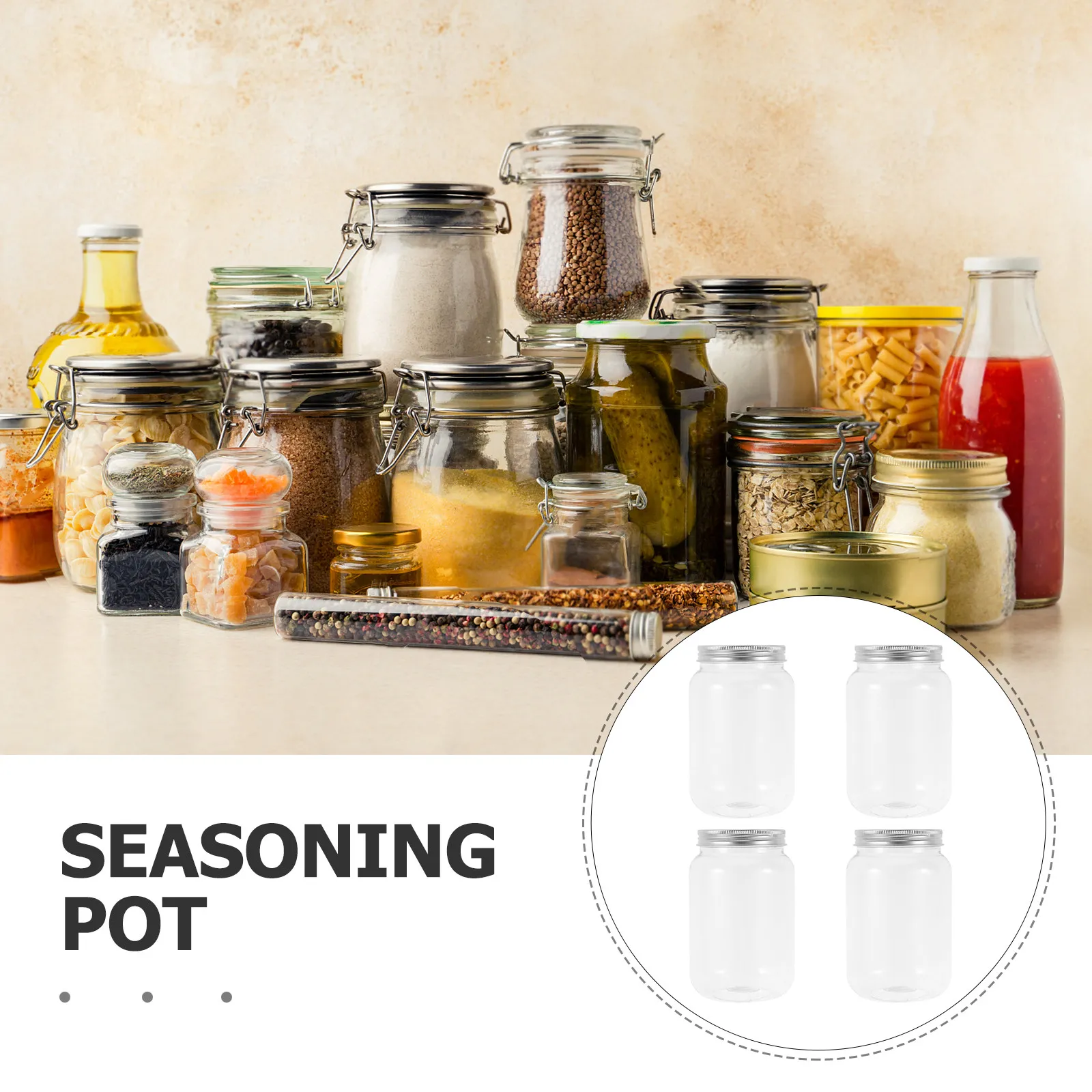 4Pcs Clear Plastic Mason Jars  - огляд і ціна Food Storage Jars Airtight