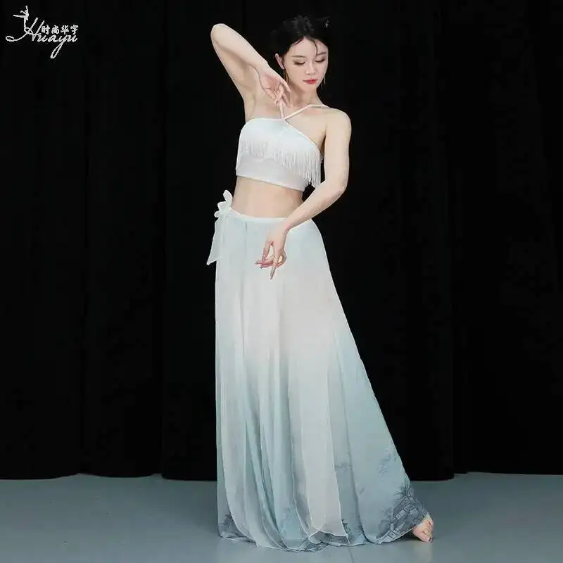 Costume New Classical Dance for Women Fairy-like Gradient Flowing Skirt Pants Bra Chinese Style Practice Outfit Performance