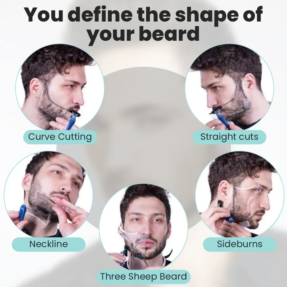 Beard Shaping Comb Men Styling Template Beard Hair Brush for Hair Beard Trimmer Template Stencil Men Beard Salon Styling Tools