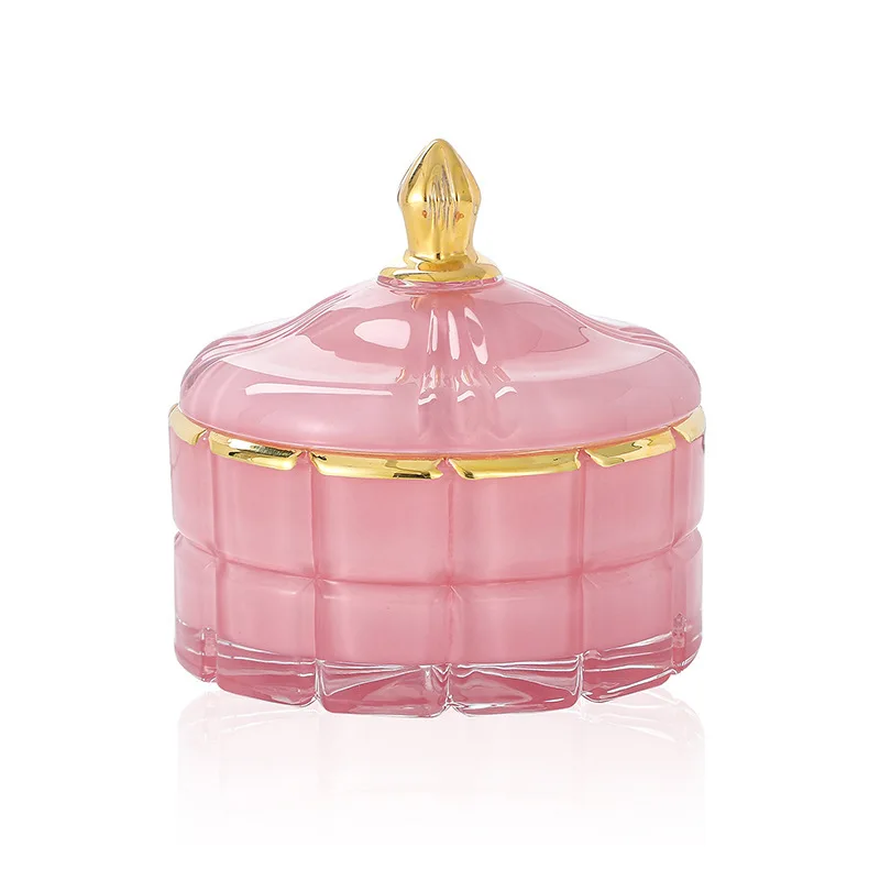 

CX Embossed Pineapple Pattern Glass Storage Jar with Lid Ice Cube Pattern Grain Jar
