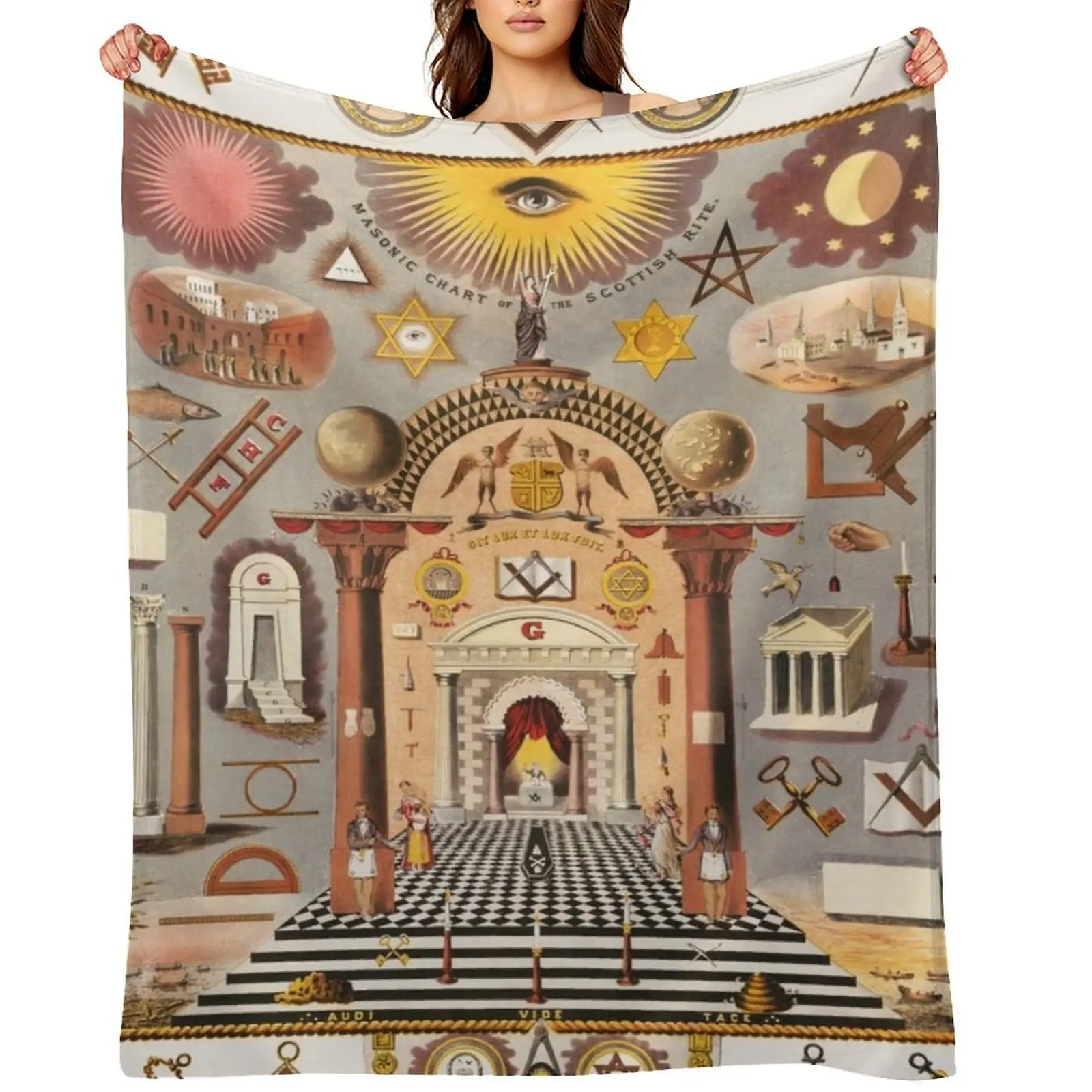 

Masonic Chart Throw Blanket Bed Fashionable sofa bed valentine gift ideas Hairy Blankets