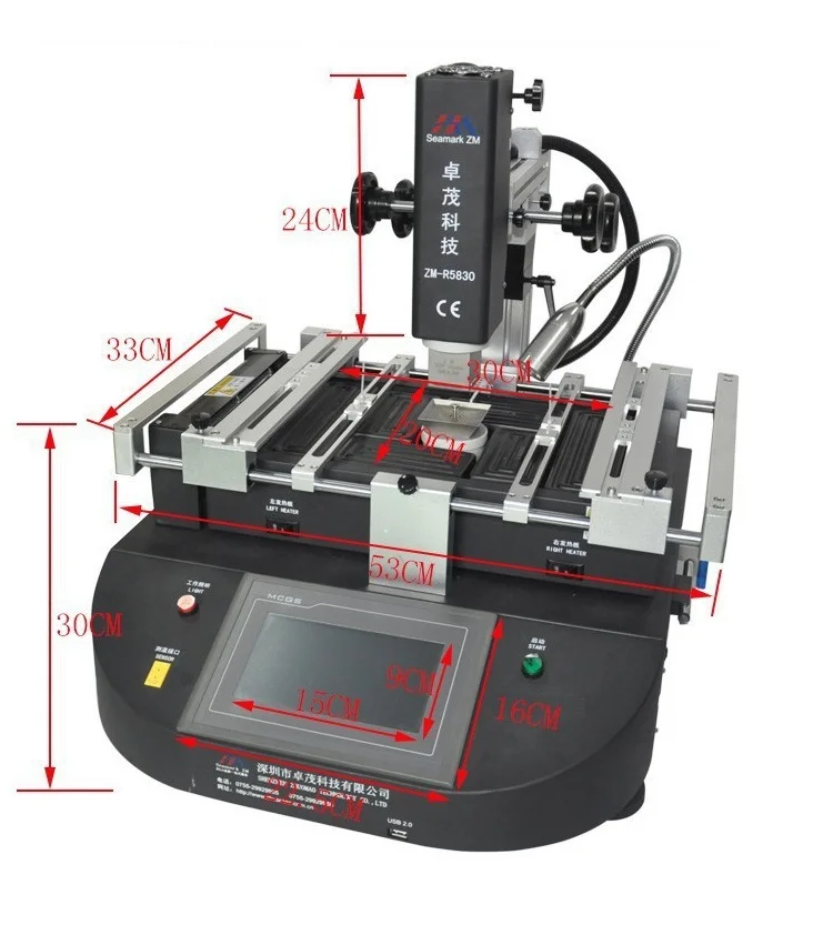 Stazione di rilavorazione ad aria calda Zhuomao ZM R5830 ZM-R5860 macchina di riparazione BGA a 3 zone con modulo di controllo della temperatura