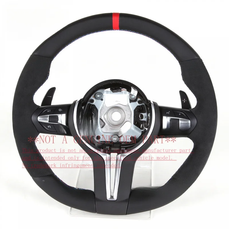 For BMW 1 3 5 7 Series M3 M5 X1 X3 X5 X6 Carbon Fiber Leather Sport Modified Steering Wheel Horn Cover