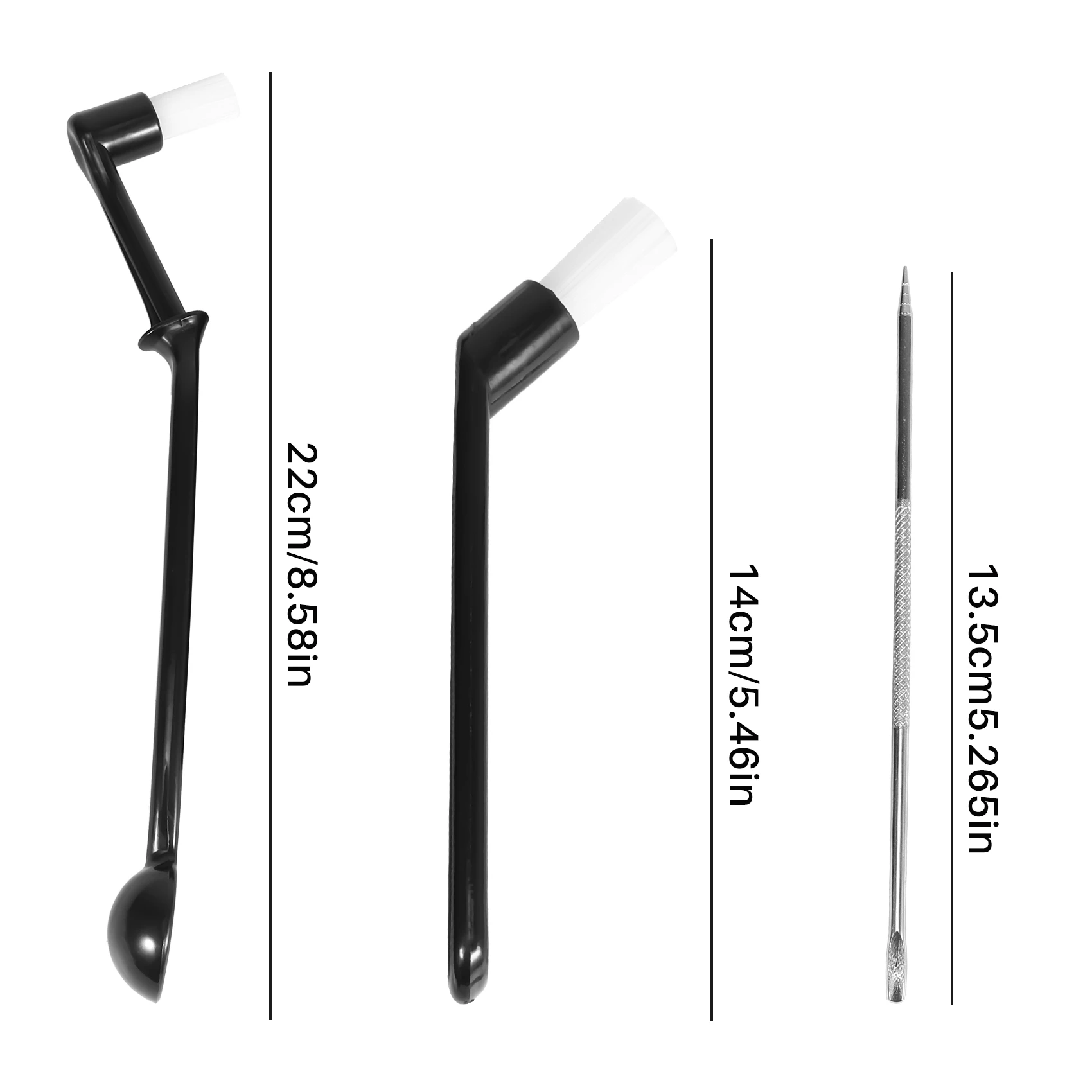 Coffee Machine Cleaning Brush With Spoon Tool Set For Espresso Machine Group Head,Pack Of 3,Black-A68E