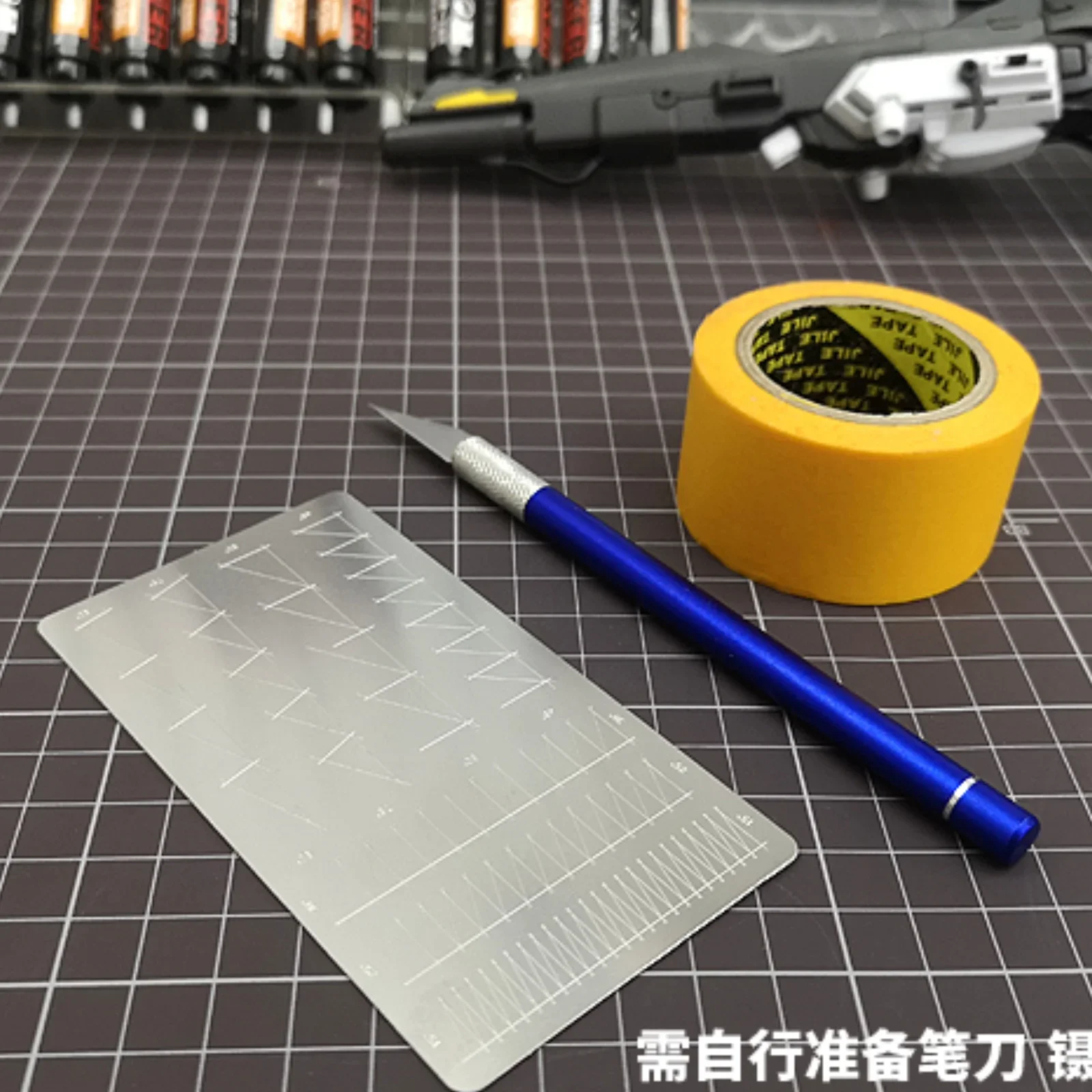 MS024 2in1 Stainless Steel Grooved Bevel Angled Cutting Mat Assembly Model Building Tools For Military Hobby DIY