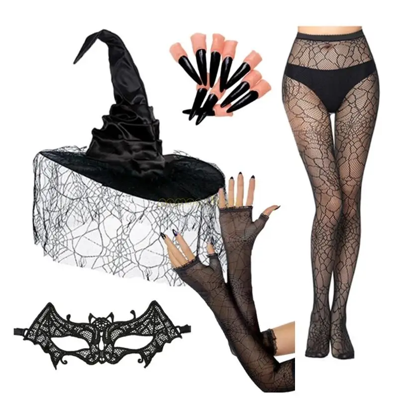 31BF الدانتيل الحجاب قفازات القفاز #3