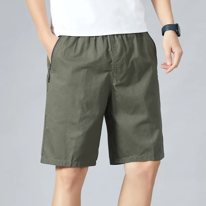 Nice Big Size Men's Sports Casual Shorts Zipper Pocket Board Shorts Man Fashion Baggy Solid Comfortable Beach Running Short Pant