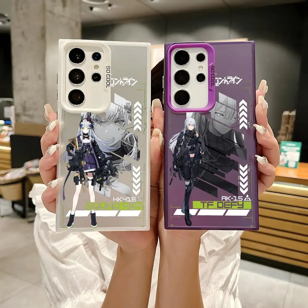 Anime Spiel Mädchen Frontline Telefon Fall Für Samsung Galaxy S25 S24 S22 S23 Ultra S21 S23 Plus 5G glänzende TPU Abdeckung Stoßfest Funda