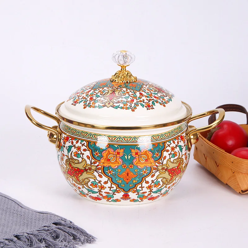 

Эмалированная кастрюля для супа, утолщенная и утолщенная, изысканная бытовая кухонная посуда, кастрюля