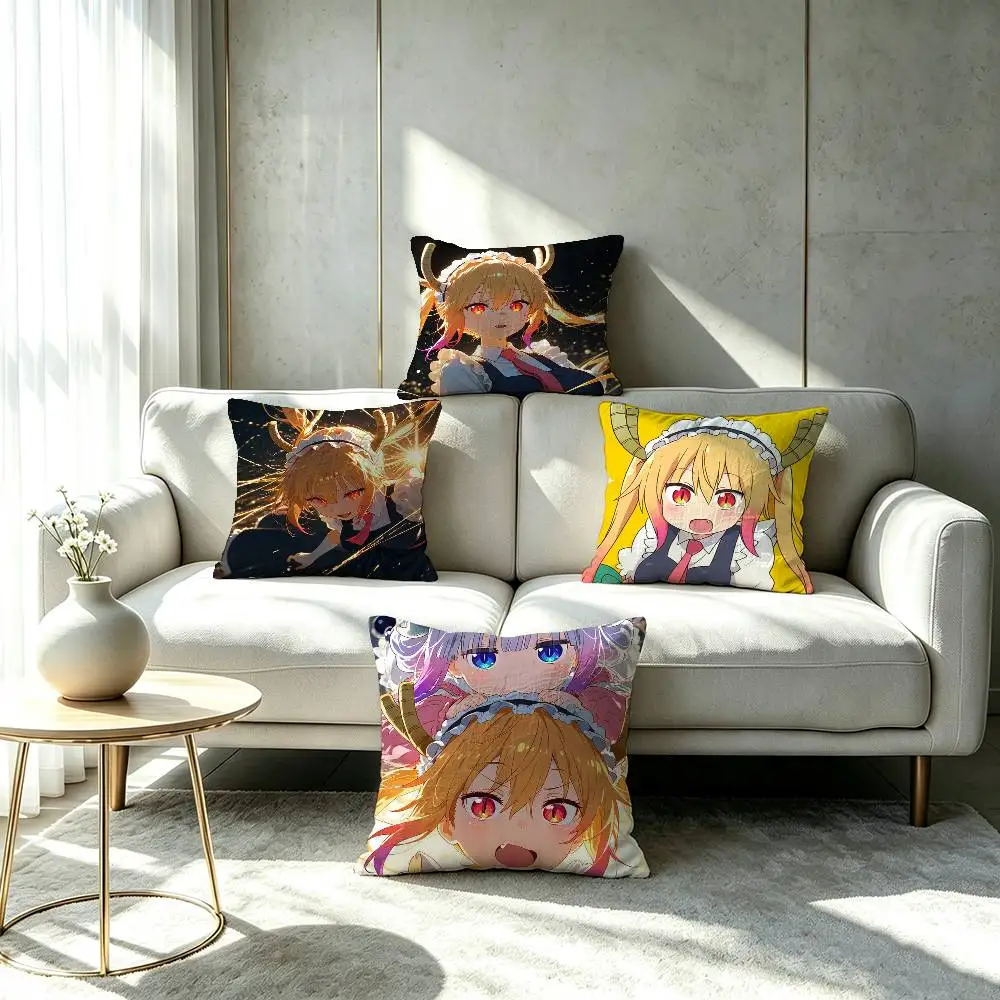 Miss Kobayashi D-Dragon Maid Double-sided printed pillow cover Solid color minimalist pillowcase, fits all bedroom styles