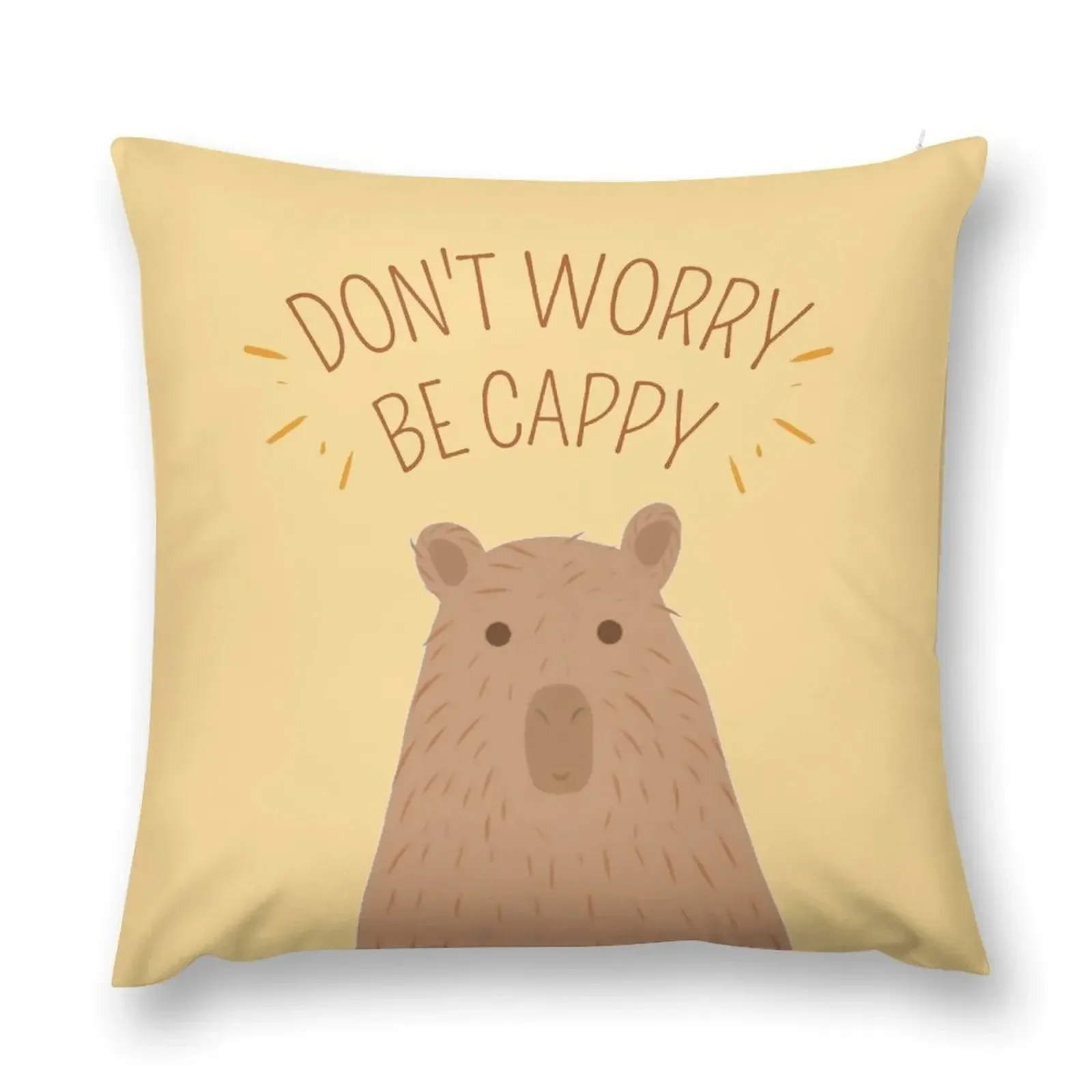 Don't Worry Be Cappy Cute Capybara Throw Pillow Christmas Throw Pillows Covers christmas decorations 2025 pillow