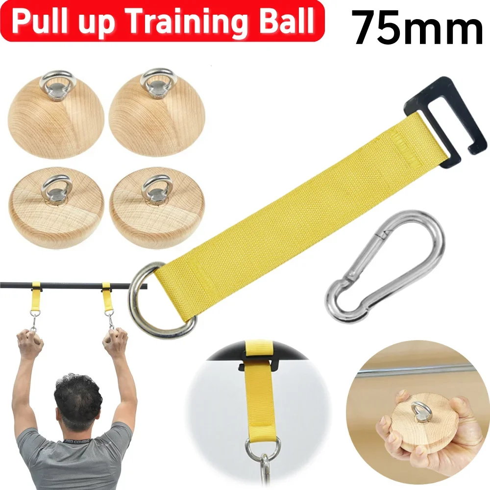 Hemi-sphere Hand Grip Ball Pull Up Training Ball Lightweight Wooden Grip Ball Portable Semi-sphere Finger Trainer for Home Gym