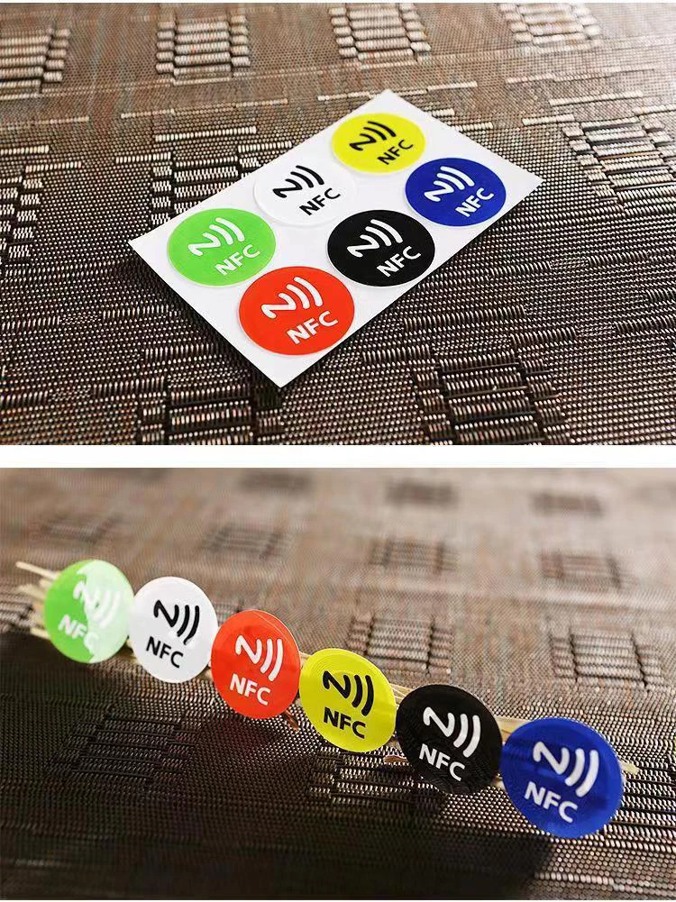 10Pcs Coloful Fast Reading Tag NFC Sticker 13.56 MHZ 540Bytes RFID NFC Tag Stickers Adhesive Labels for NFC Phones Self-adhesive