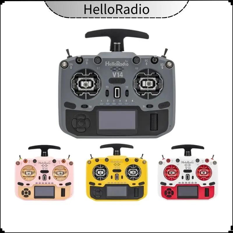 

HelloRadio V14 MAX R9/MAX/PRO ELRS Левый цвет с открытым исходным кодом Модель дистанционного управления Самолет FPV Высокочастотная головка Металлический рокер
