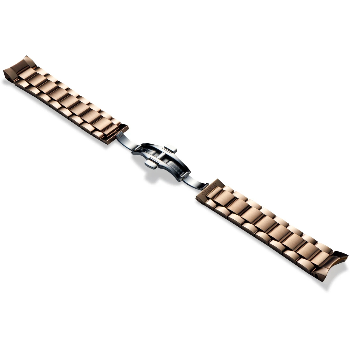 OBLVLO High Quality 22mm Stainless Steel Butterfly Clasp Watchband Watch Bracelet for Men Mechanical Watches Quartz