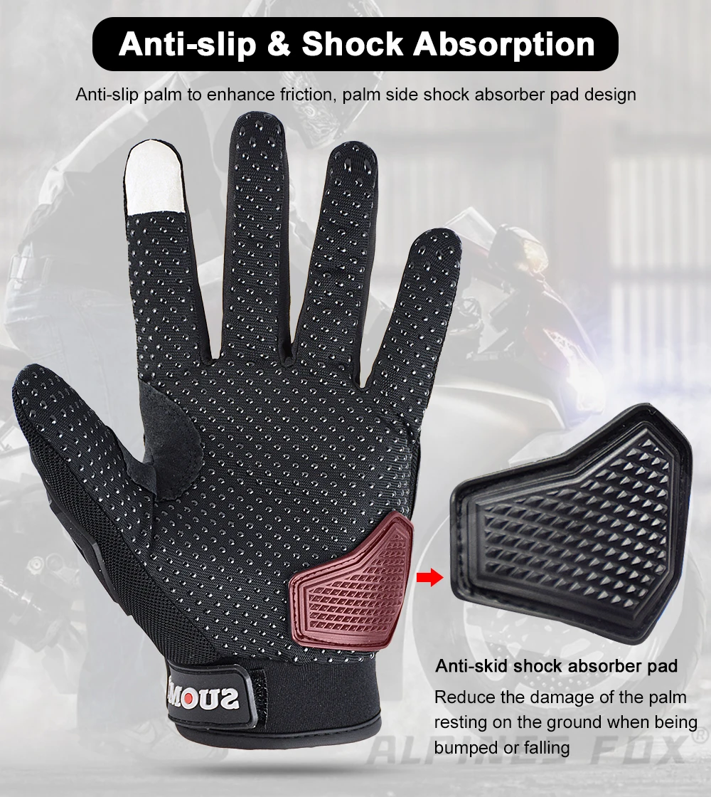 VEMAR Sommer Motorrad Handschuhe Männer Schwarz Voll Finger Touchscreen Radfahren ATV MTB Guantes Moto Luvas Fahrrad Reiten Handschuh Frauen Rot – Detail 20