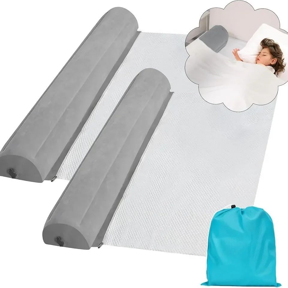 2-Pack Inflatable Bed Guardrail, Portable Travel Bed Rail Suitable for Double Bed Use
