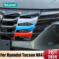 Embellecedor de rejilla delantera de coche ABS, cubierta de tira deportiva, 3 uds., accesorios adhesivos 3D para Hyundai Tucson NX4 2021 2022 2023 2024 Hybrid