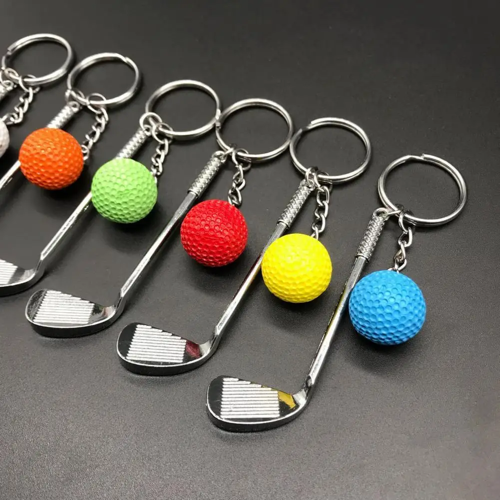 Sports Keychain Ball Simulation Golf Smooth Surface Keyring Pendant Toy Easy Installation Key Holder for Handbag Car