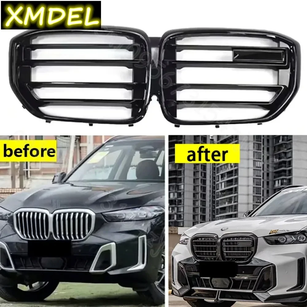 

car styling Gloss Black Front Kidney Radiator Upper Bumper Grille For BMW G05 X5 LCI Upgrade to X5M Facelift 2018-2023/2024+