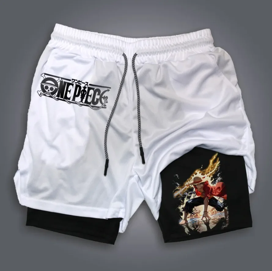Цельные шорты в стиле ретро Y2K, пляжные шорты в стиле аниме, быстросохнущая ткань, идеально подходящая для бега и моды отаку
