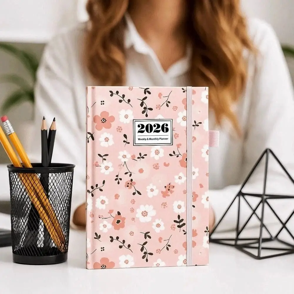 Portable A5 2026 Agenda Book Printed Pattern Planner Reminder Schedule Book To Do List Planner Notebook Office Supplies