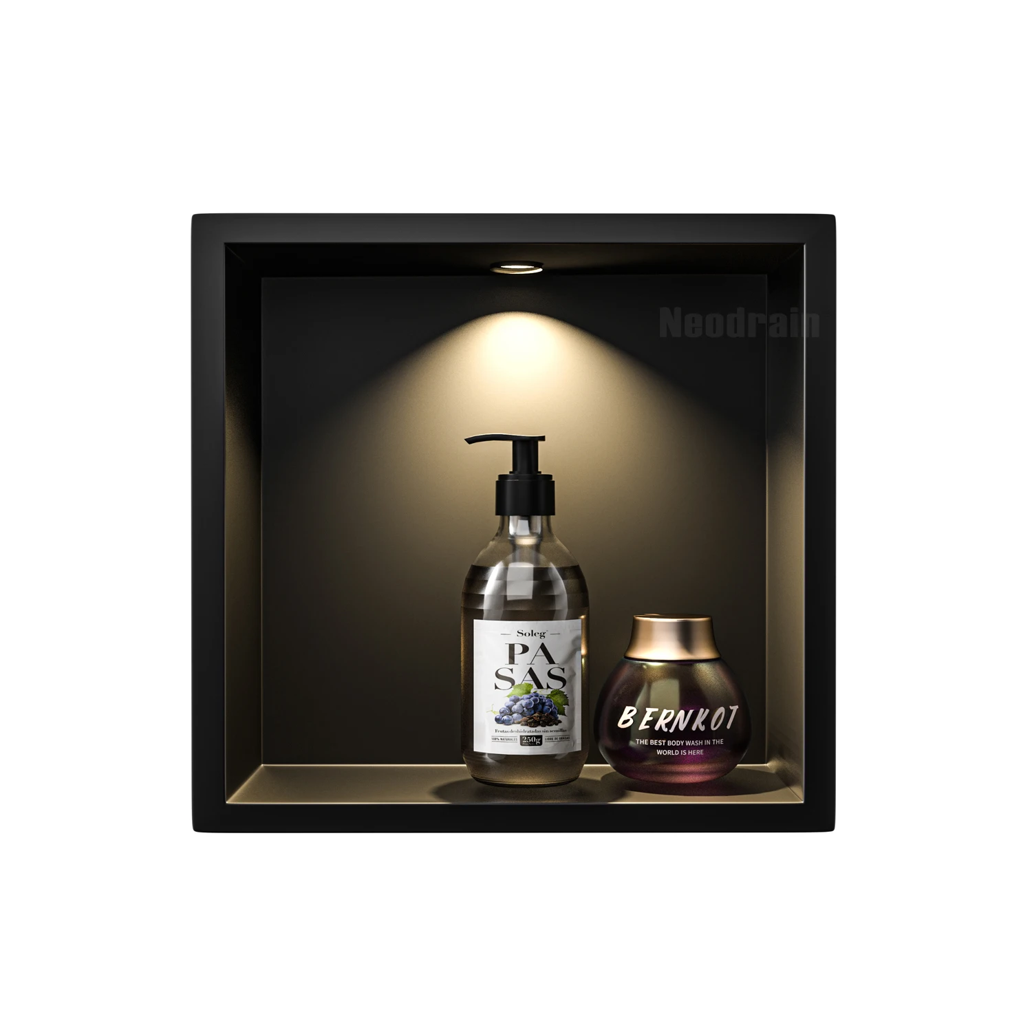 

Matte Black Wall Niche 12x12" Spotlight Insert Modern Stainless Steel Shower Niche IPX65 Waterproof Level Big Sale for Bathroom