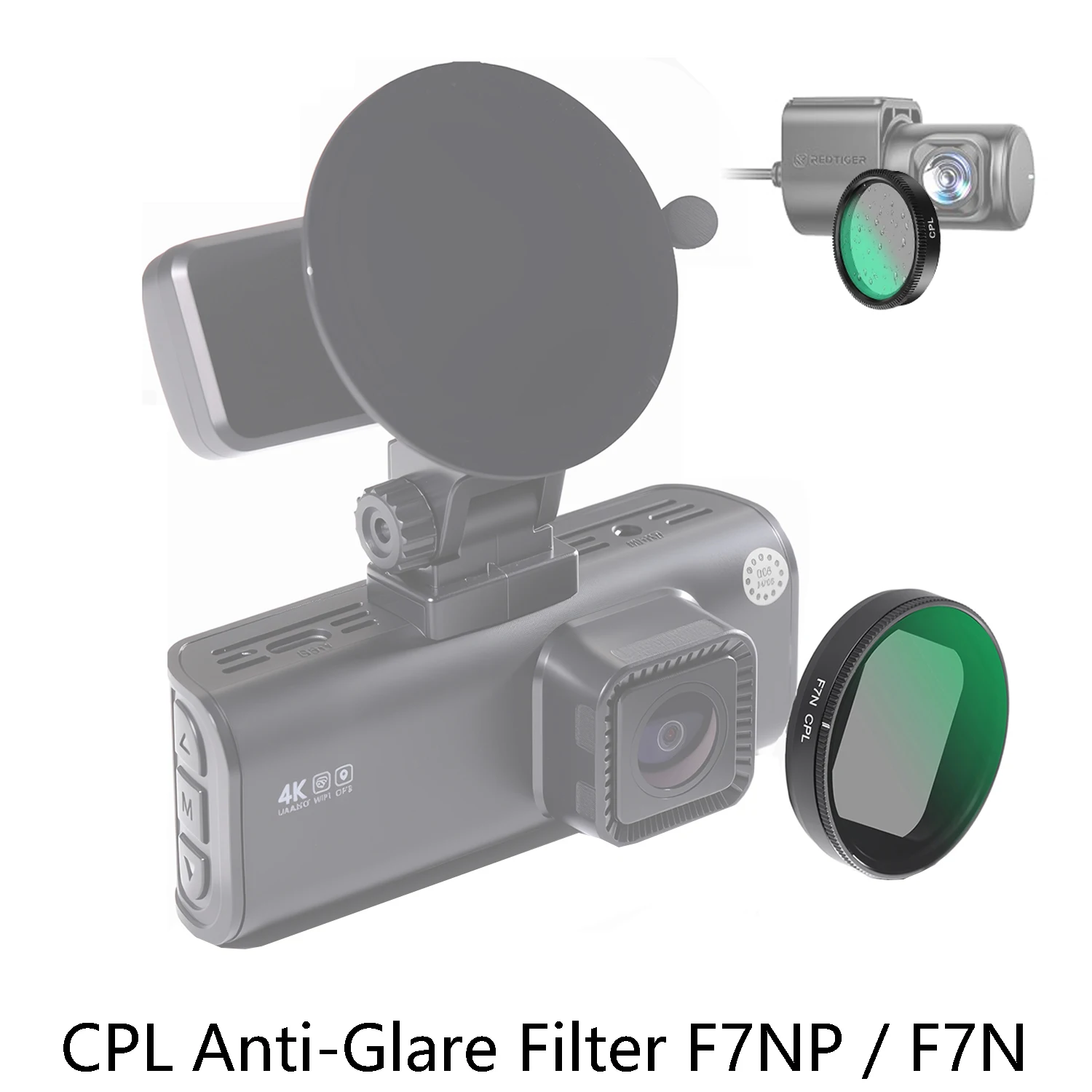 for REDTIGER F7N Circular Polarizing Lens, CPL for Dash cam, Lens Protection for F7N, Effect Filters Support F7N Series