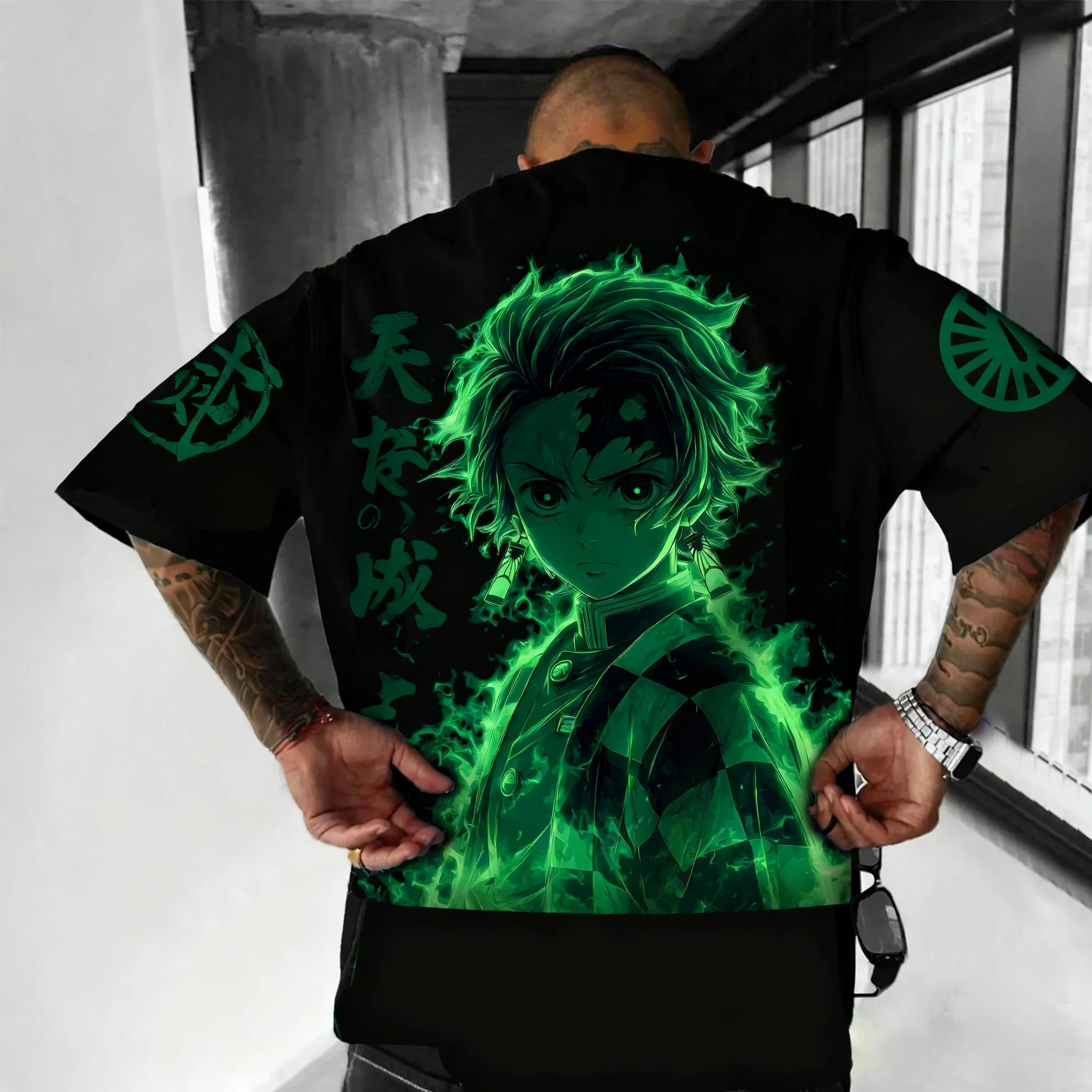 Demon Slayer Anime Kamado Tanjirou Printed T-shirt 2025 Men's Women's Summer Harajuku Plus Size Y2K Casual Loose Cotton T-shirt