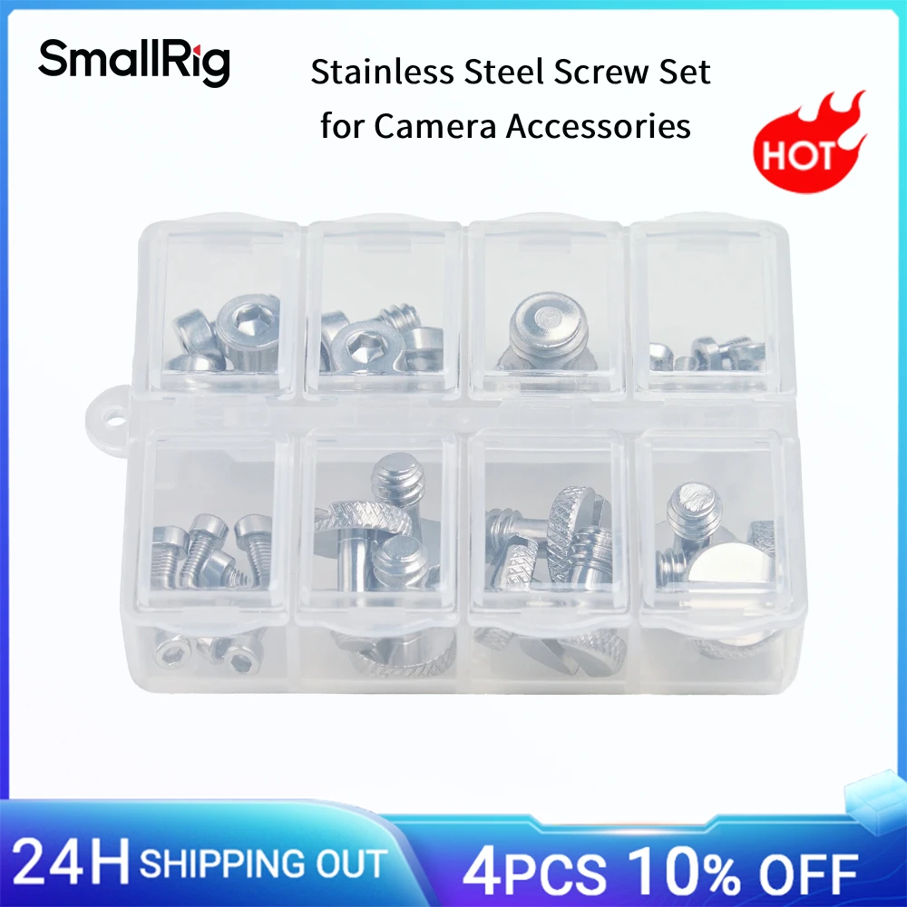 Image of SmallRig Edelstahl-Schraubenset für Kamera-Zubehör, Käfige, Griffe, Platten mit 1/4", 3/8", M2.5*6, M3*5 Schrauben, Box -6389