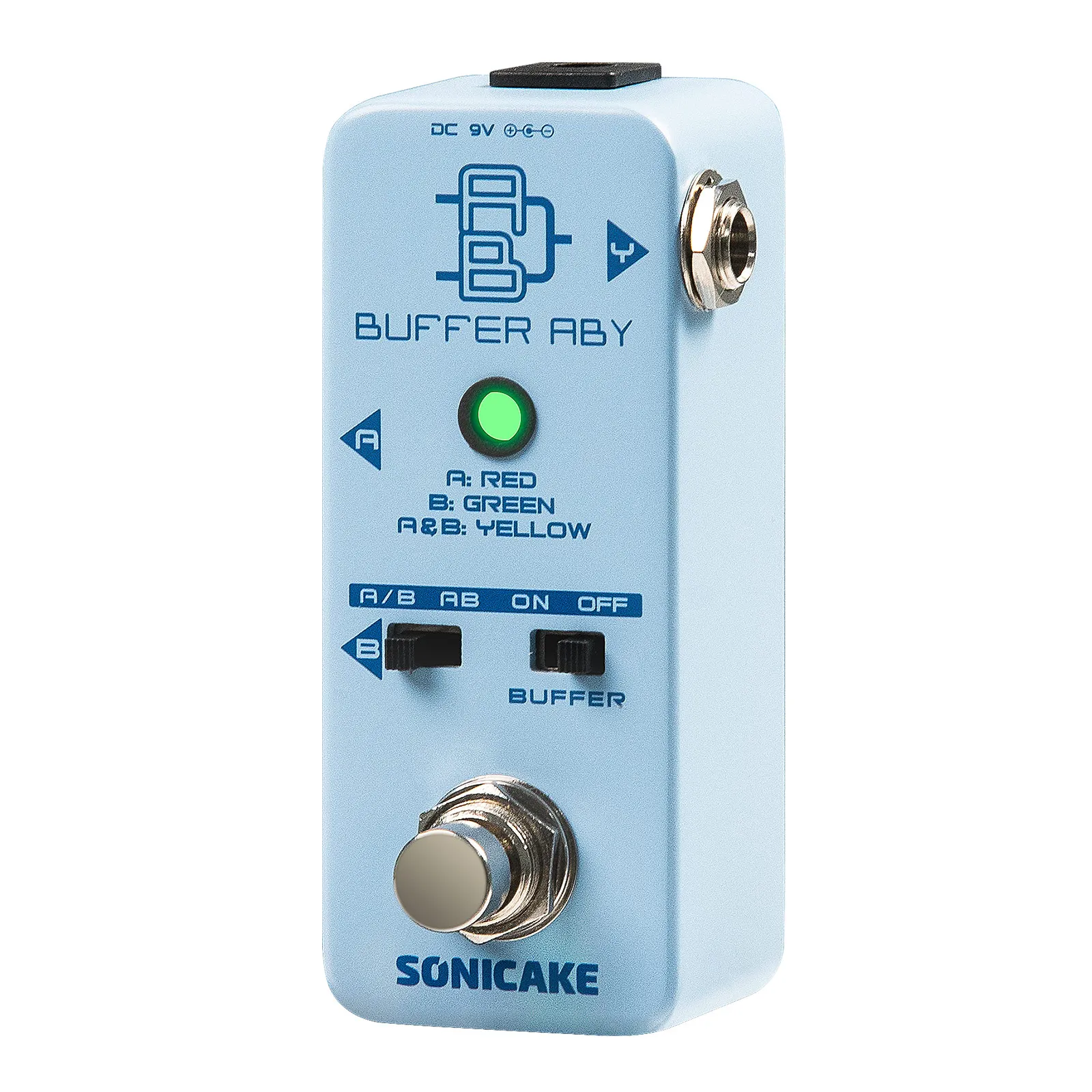 SONICAKE ABY Guitar Pedal Mini AB Switcher with Buffer Switch,Ab Box Line Selector Guitar Effects Pedal,True Bypass-Buffer ABY