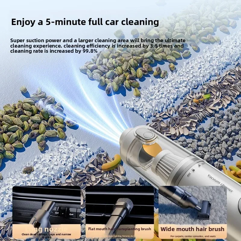 NEW Car Vacuum Cleaner Car Handheld Brushless Vacuum Cleaner Car Wireless Vacuum Cleaner Dual-purpose 11000Pa Large Suction For
