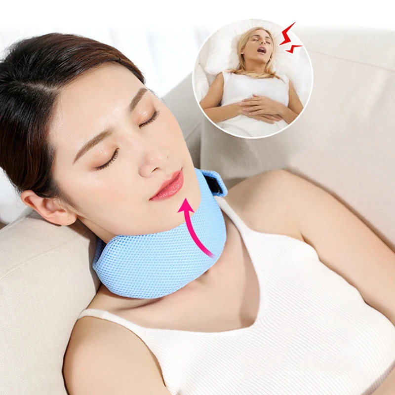 Adjustable Anti Snoring Neck Brace Strap Stop Snore Jaw Belt Anti Apnea Chin Support Strap Night Sleeping Aid Tool Sleep Well