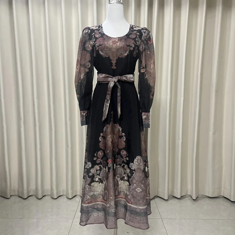 

Women's Dress Floral Linen Elegant Long Dresses Casual Vacation Beach Party Dresses Woman Clothing Summer Skirts for Women 2025