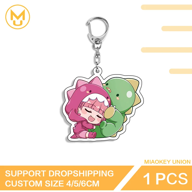 Miyu Lovely Dinosaur Amusing Acrylic Keyring Charming Hot Selling Animelover Novelty Photo Keychain Popular Pendant Jewelry
