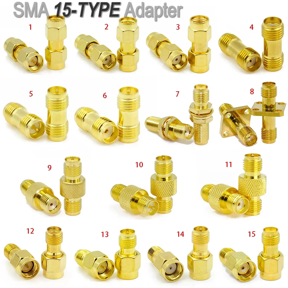 Connector SMA to SMA/ RP-SMA to SMA / RPSMA Male Plug & Female Jack Slide-on Straight RF Coax Adapter Connector